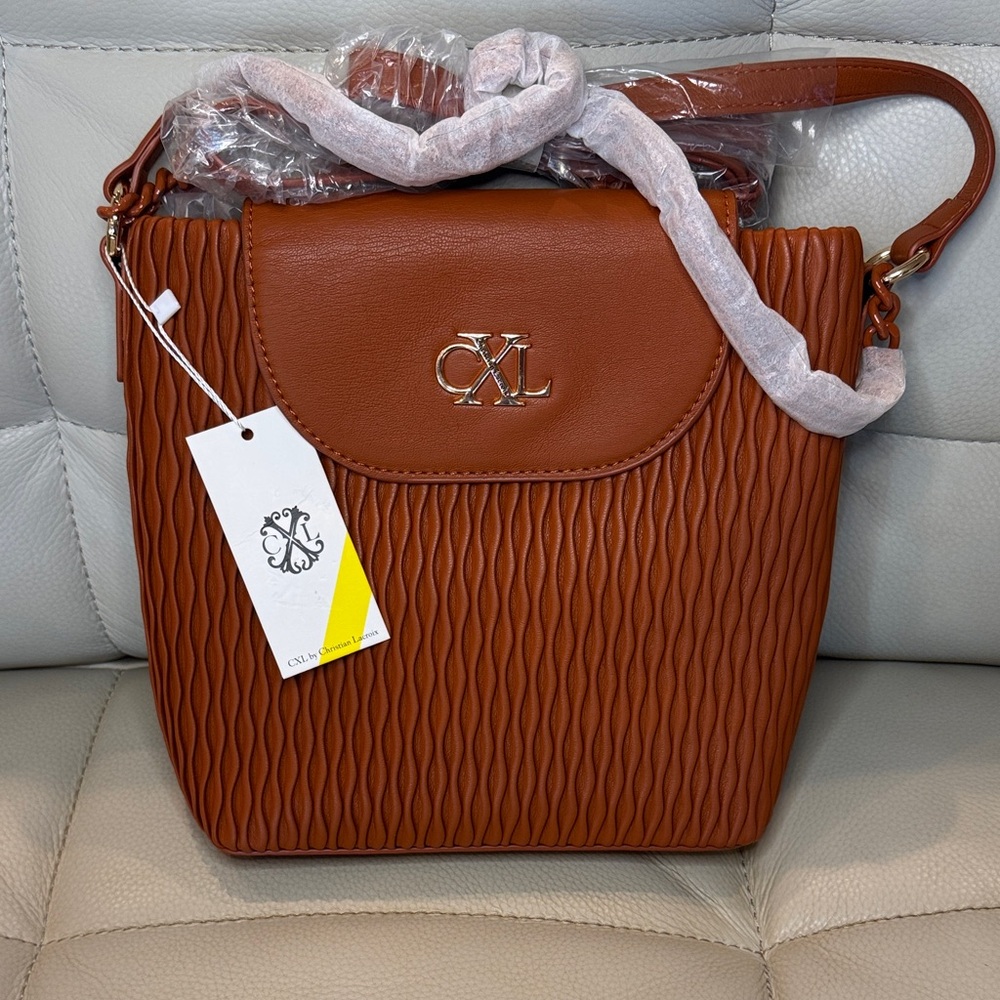 Christian Lacroix Brown Textured Shoulder Bag